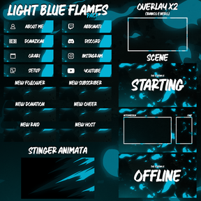 Light Blue Flames - Full Pack
