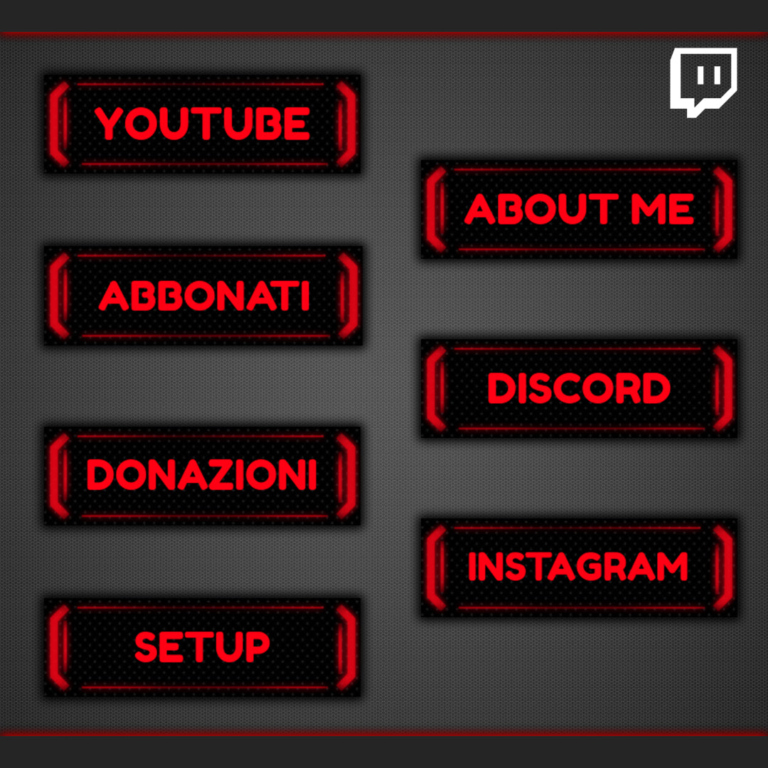 Twitch Panel Red Metal